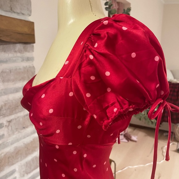 ASOS satin red polka dot dress - Picture 6 of 6